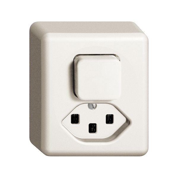 Combinazione AP FH 6/1L+T23 16A bianco