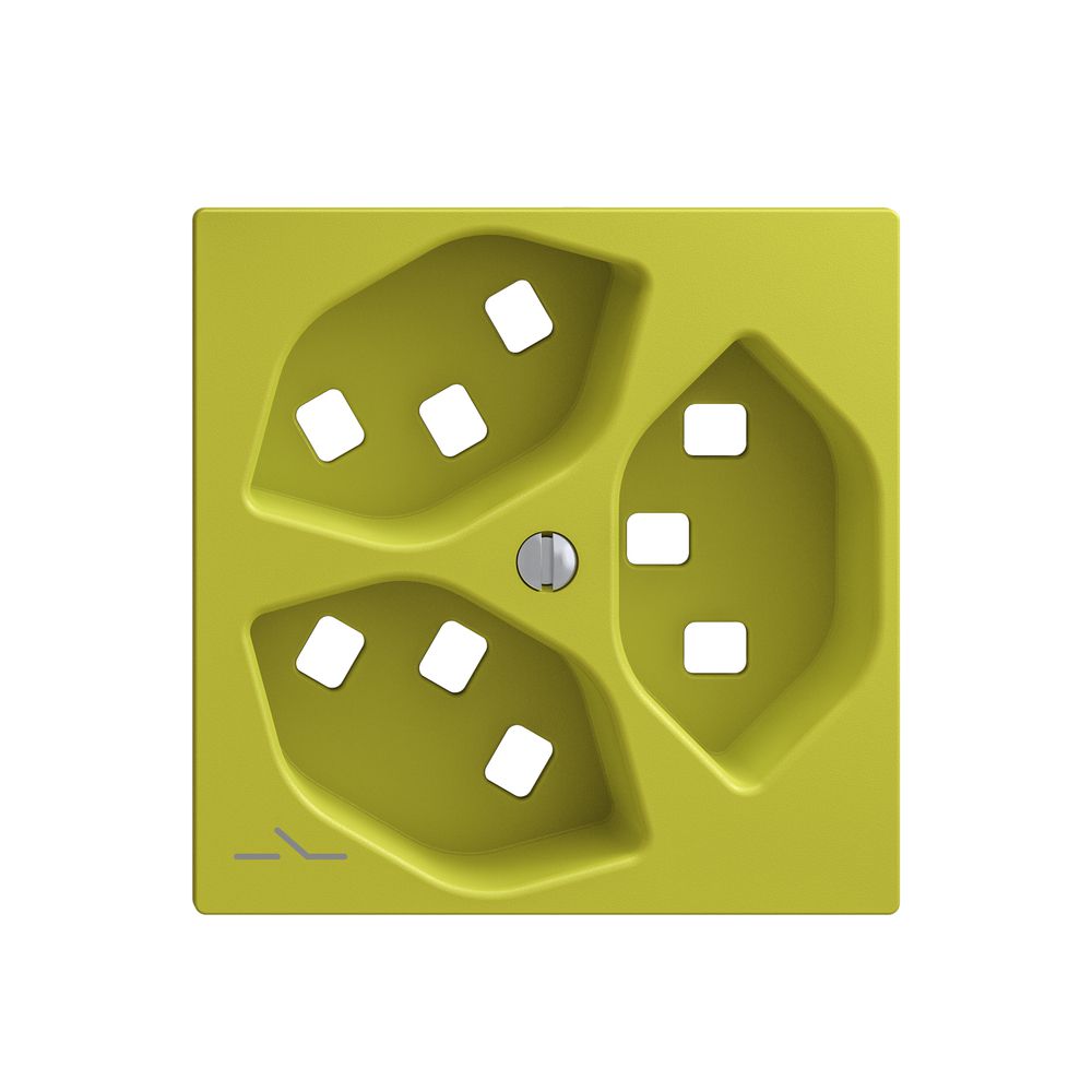 Kit montaggio Feller EDIZIOdue, per presa 3×T23 1×separato, lemon