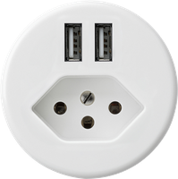 Prise 2×USB & type 13 basico A 2400mA blanc