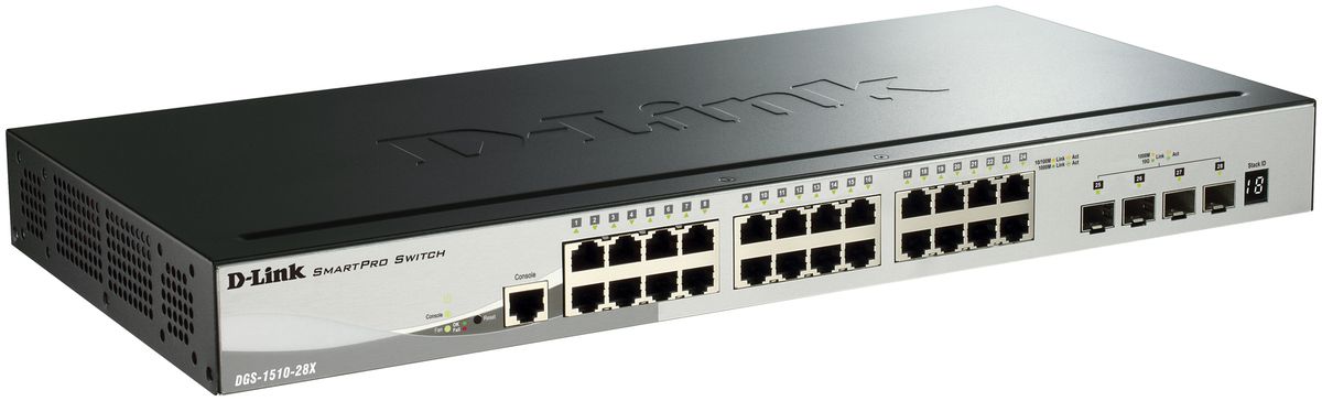 Switch D-Link DGS-1510-28X/E, 28-port smart managed Layer2/3 Gigabit
