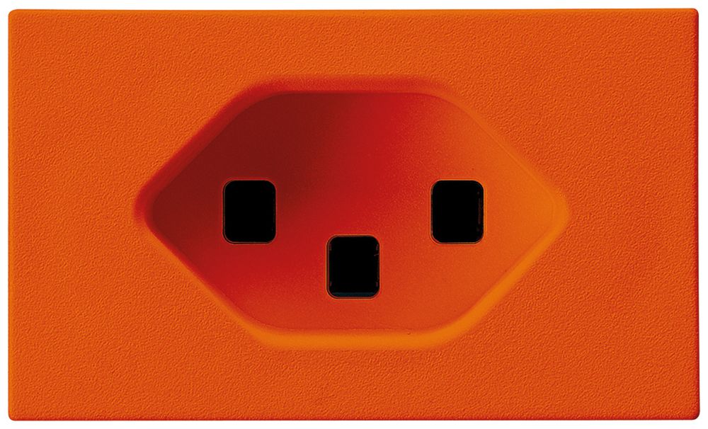 EB-Steckdose FLF Hager Typ 23 orange mit Steckklemmen