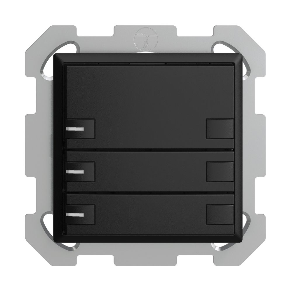 Poussoir KNX RGB ENC EDUE, 250mW, a.LED RGB, 3×poussoir, comm.2×touches, no