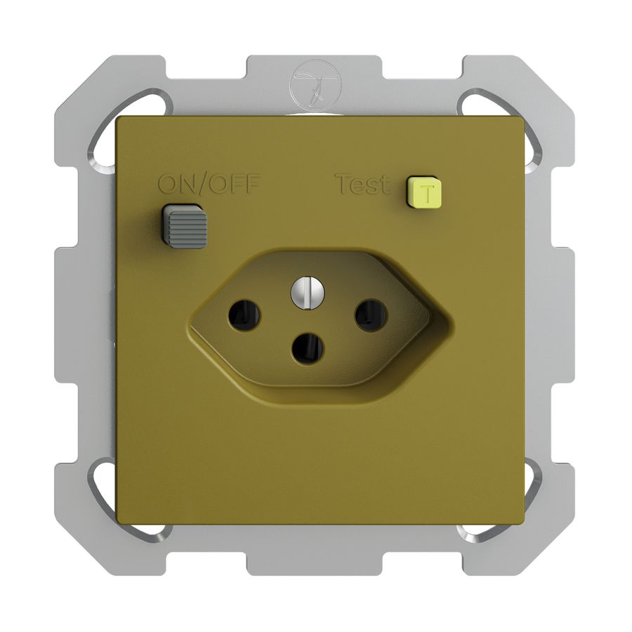 UP-Steckdose EDIZIOdue T13 FI 30mA FM, olive
