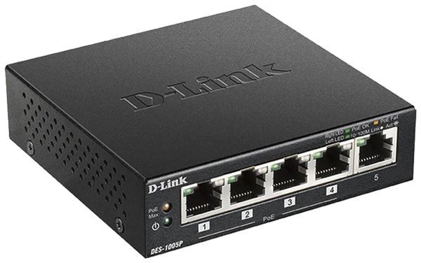 Switch D-Link DES-1005P/E, 5-port PoE+ Fast Ethernet Desktop