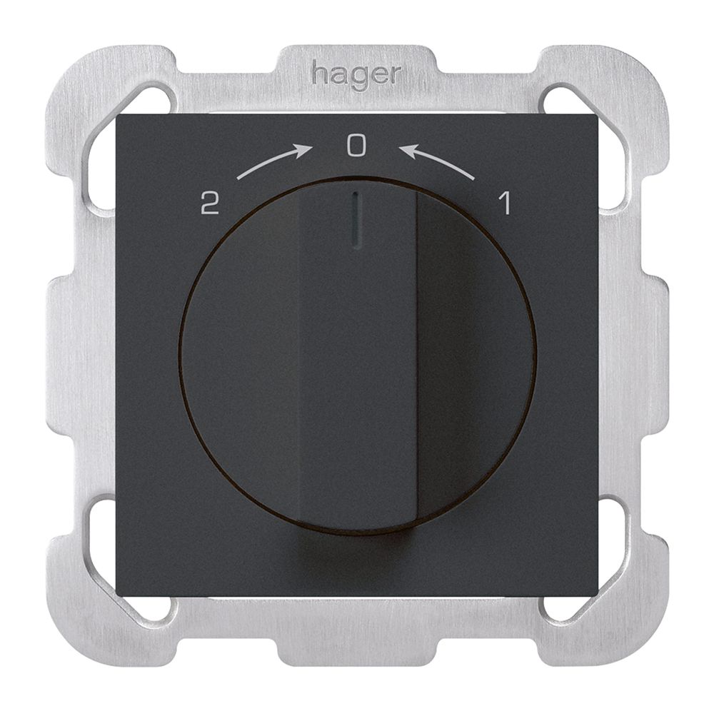 UP-Schwenktaster 1->0<-2 schwarz kallysto mit Drehgriff