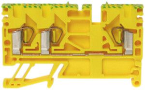 Durchgangs-Reihenklemme Woertz 0.2…1.5mm² 10A 600V Federzugansch.3×1 TH35 gn/gb