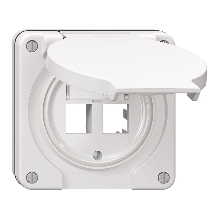 Kit de montage NUP Feller freenet, pour sortie droite, double, blanc