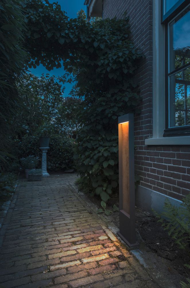 LED-Pollerleuchte SLV FLATT POLE 100 9.7W 3000/4000K 400lm IP65 anthrazit/Holz