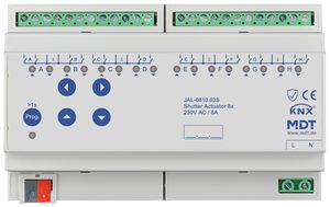 REG-Jalousieaktor KNX MDT JAL-0810.03S 8-Kan 8A 300W 230VAC 8TE