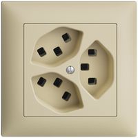 UP-Steckdose 3×T23 16A EDIZIOdue vanille, mit Steckklemmen