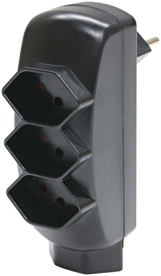 Fiche multiple STEKO SWING 3×T13+1×T13 avec, contrôle, noir