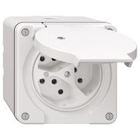 NAP-Steckdose NEVO, 3×T13, IP21, m.LED, weiss