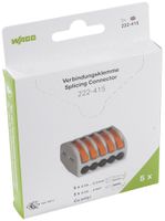 Morsetto d.connessione WAGO 222-415 blister 5 pezzi 5L 0.08…4mm² 32A 400V grigio