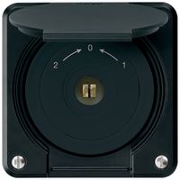 Contatto rotativo chiave quadrata INC robusto IP55 nero con coperchio inver.