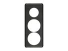 Plaque de recouvrement 3×1 43+58+58 noir