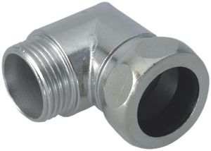 Anschlusswinkel 90° M25 Ø21mm Messing vernickelt