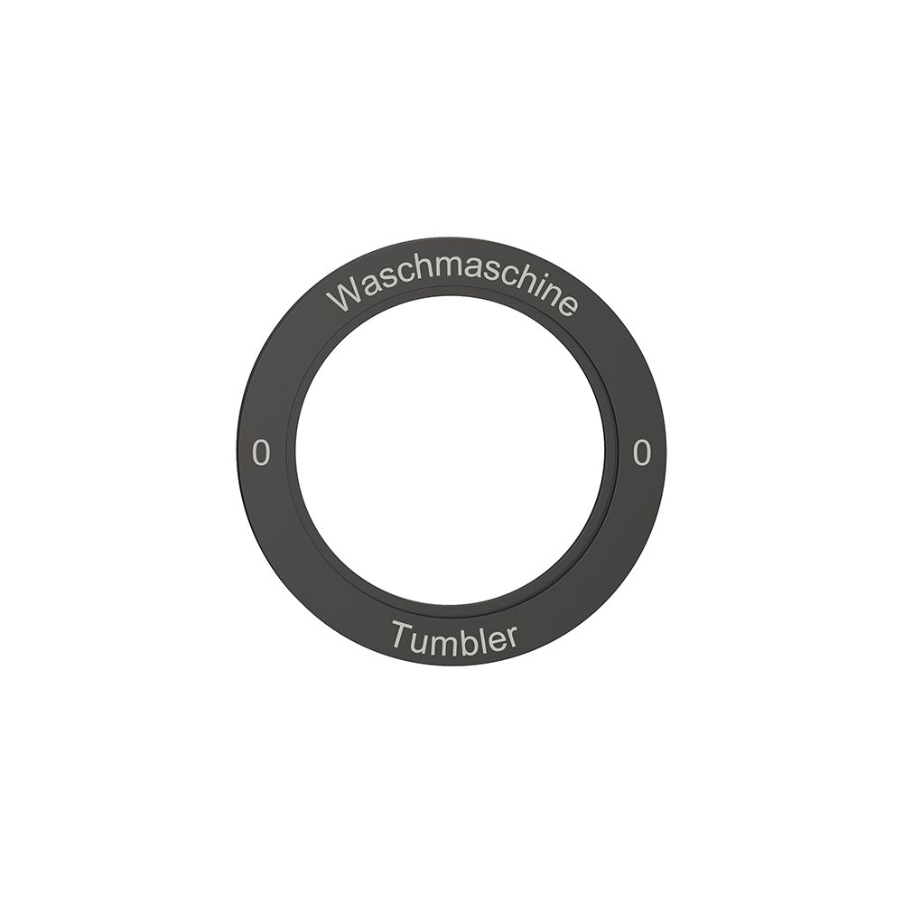 Kennscheibe NEVO, f.Drehschalter, 0-Waschmaschine-0-Tumbler, schwarz