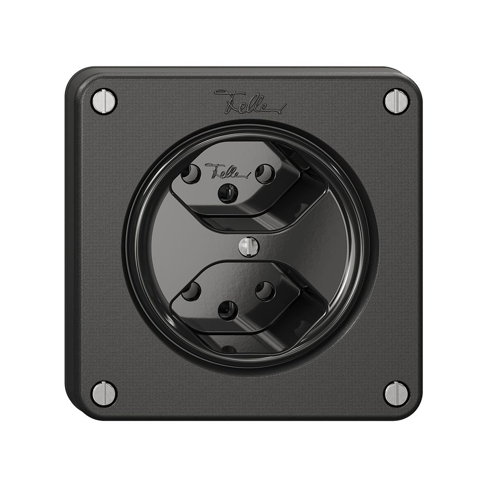 Steckdose NEVO, 2×T13, schwarz