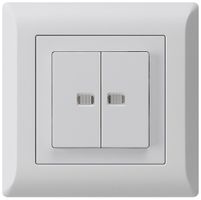 UP-Leuchtdruckschalter kallysto.line 1/3+3/1 mit 2 Linsen hellgrau