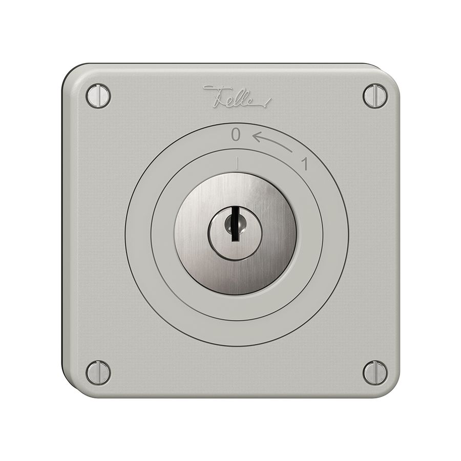 Contact pivotant NEVO, avec serrure&2 clés, KS, 0 <- 1, gris clair