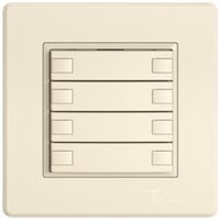 Pulsante universale INC EDIZIO.liv UNI SNAPFIX® s.LED 4× com.2T cr