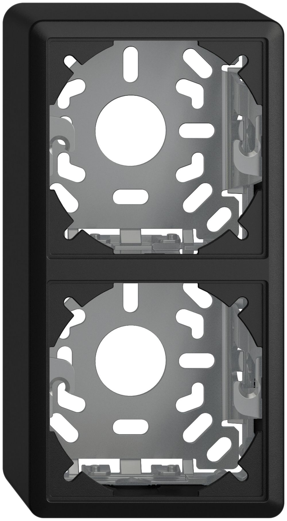 Capot avec plaque de base 2×54mm pour combinaison FX vertical/horizontal noir