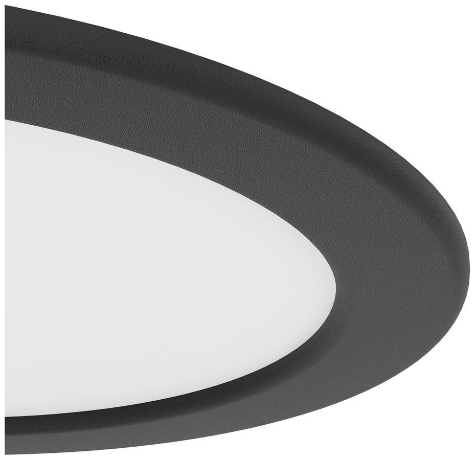 Downlight LED Eglo FUEVA 12W 0…1150lm 2700…6500K IP44 REG Ø168×40mm nero