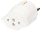 Adaptateur fixe MAX HAURI Shuko/T13 3L 250V 10A 2300W blanc