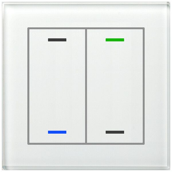 Poussoir KNX RGBW ENC MDT BE-GTL2TW.01 2t/4a temp.verre blanc "neutre"