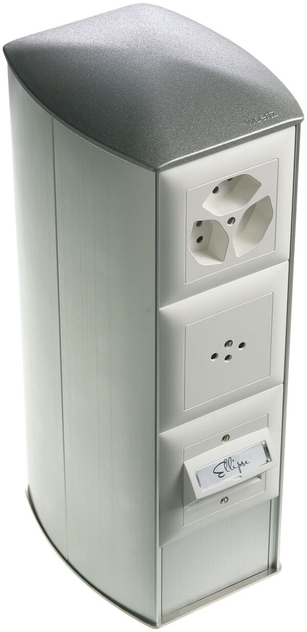 Anschlussaufsatz Ellipse H=325 elox. mit 5 NIS-Dosen IP20