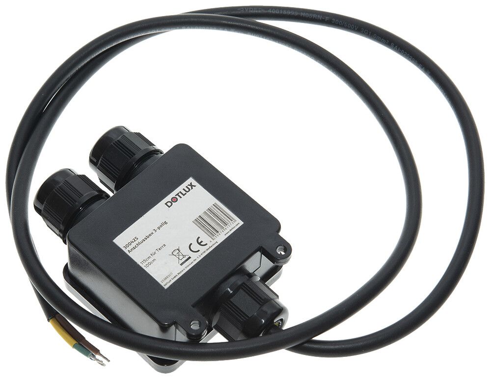 Boîte de connexion DOTLUX TERRA 3P avec câble 1150mm noir