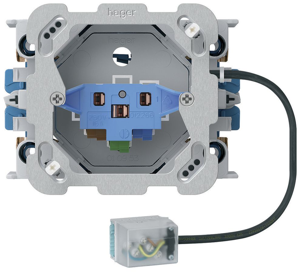 EB-Steckdose 1×Typ 13/23 Hager L1 Ecobus power mit EB-Dose G3