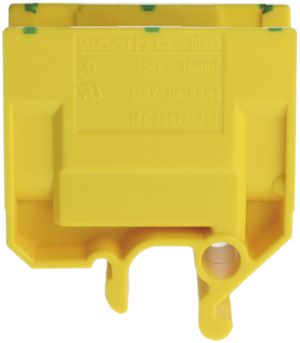 Borne de dérivation Woertz 6…16mm² 76A 750V vis 2×1 barre G vert/jaune