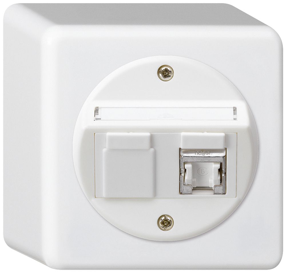 AP-Anschlussdose basico Kat.6 1RJ45/s weiss