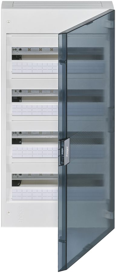 Coffret de distribution AP Hager vega 4 rangées 18UM porte IP40 400×775×146mm