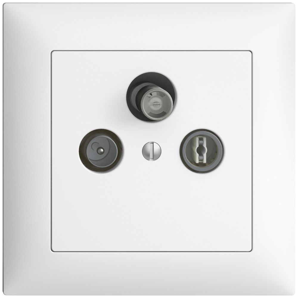 Prise d'antenne ENC SAT DB52 EDIZIOdue blanc, avec IEC/F