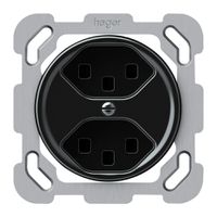 UP-Steckdose origin 2×Typ 23 16A 230V 77×77mm schwarz