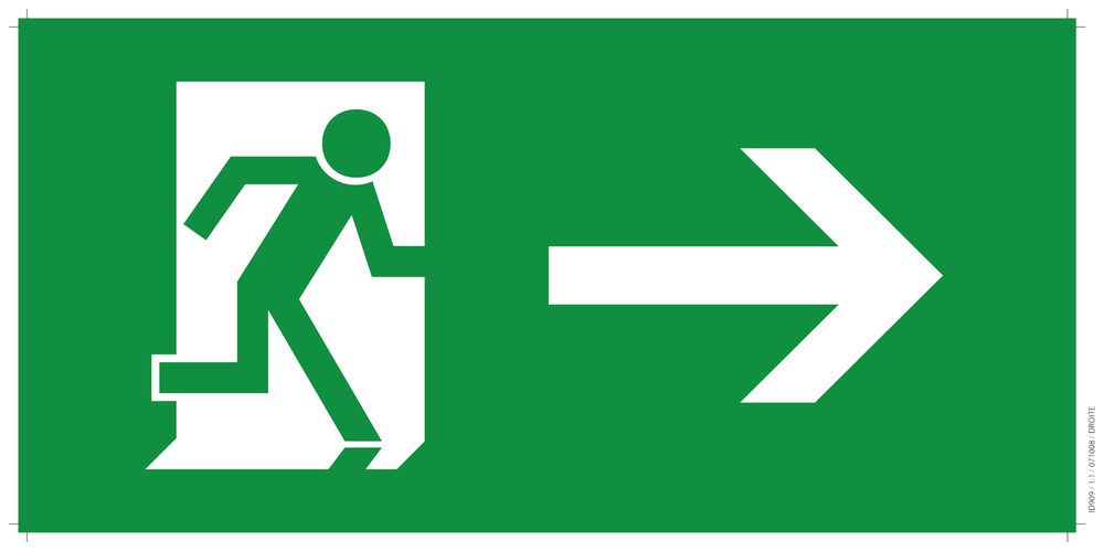 Pictogramme avec flèche vers la droite 330×160mm Candelux CFH