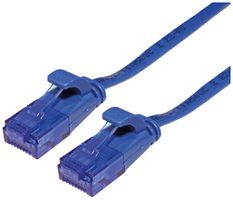 Câble patch RJ45 VALUE cat.6A U/UTP AWG32 PVC plat bleu 0.5m
