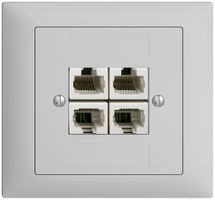 EB-Dose 4×RJ45/u 4P getr. EDIZIOdue hellgrau ITplus