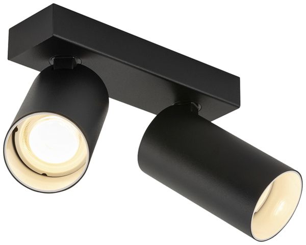 Deckenleuchte SLV KAMI GU10 2×0…10W 170×125mm schwarz/weiss