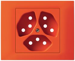 EB-Frontset Hager kallysto für Steckdose G3 3×T13 Abdeckrahmen steckbar orange