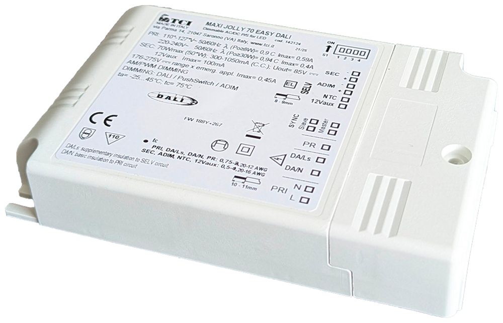 Alimentation LED MAXI JOLLY 70 EASY DALI 1.5…70W 4…72V 300…1050mA 0-10V
