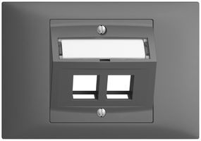 Kit de montage INC Edue BKE, avec capot de sortie oblique 2×Keystone gris foncé