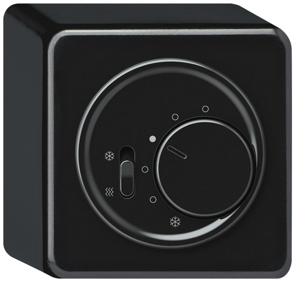 Termostato ambiente AP origin interr.caldo/freddo 230VAC 5…30°C 10A nero