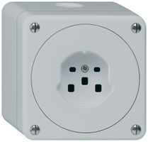 AP-Steckdose robusto Typ 25 grau ohne Klappdeckel
