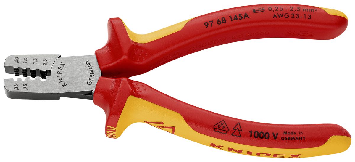 Pince à sertir KNIPEX pour embouts de câble VDE 145mm