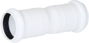 Doppelsteckmuffe PE 72/60 schwarz mit Sicke und Dichtungen KRDM