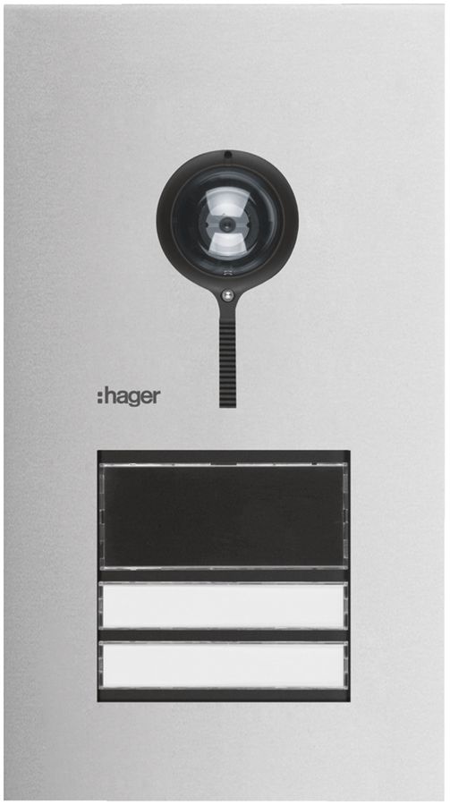 Aussenstation Video Hager elcom.one 2-Draht mit LED für 2Wohnungen Edelstahl