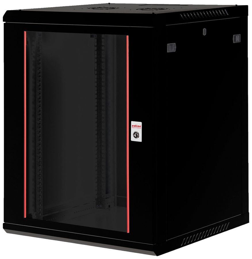 Coffret mural 19" ROLINE Basic Plus 600×779×600mm 15UH 1×porte acier noir